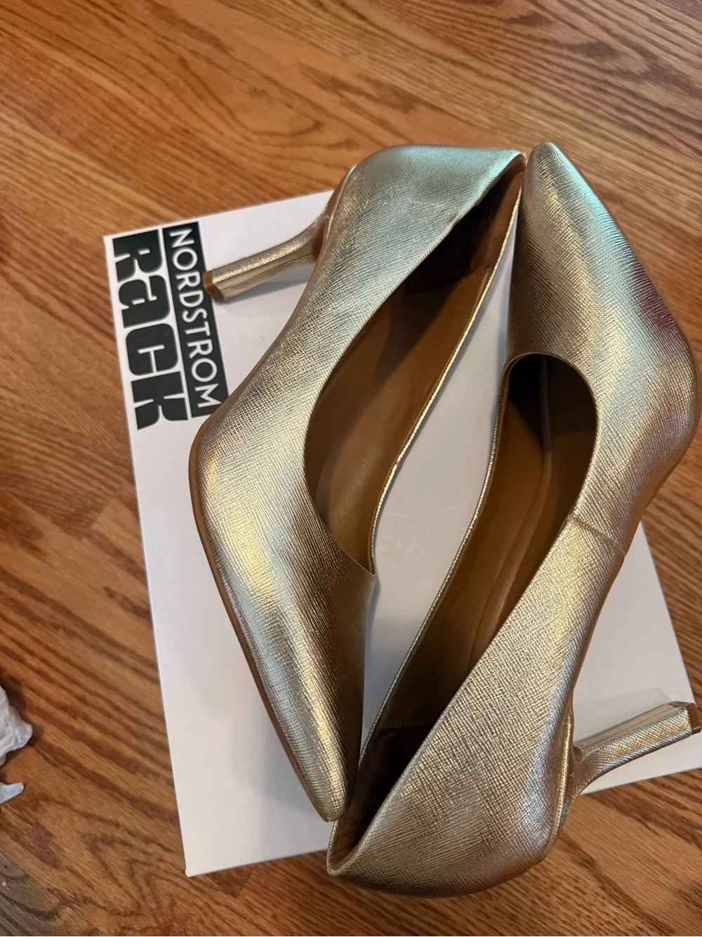 Nordstrom Metallic Gold Pointed-Toe Pumps